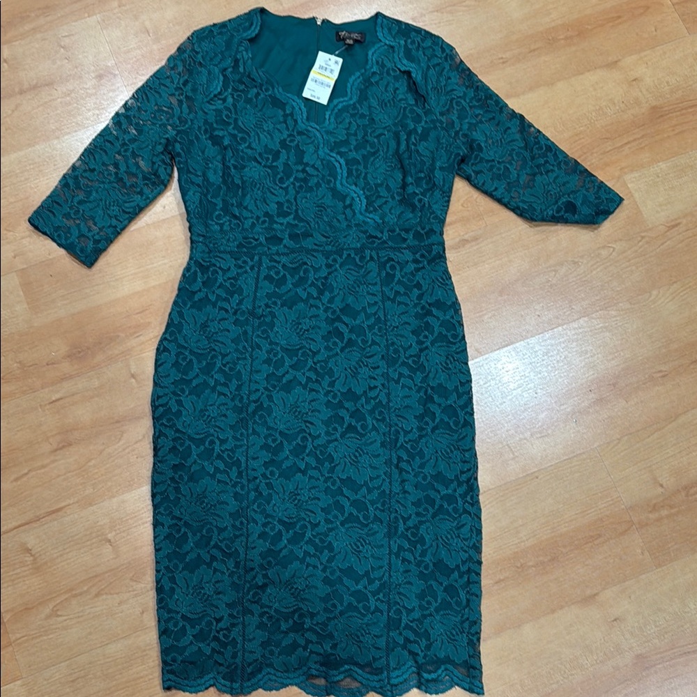 Elegant Teal Lace Dress